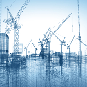 cranes on a building site 